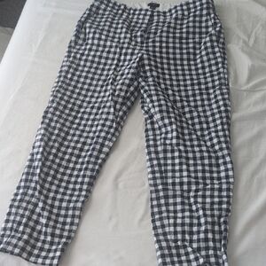 J. Crew Women's Navy and White Checkered Chinos